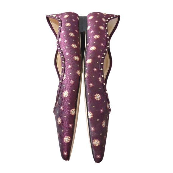 Sam Edleman Rivera Gold and Burgundy Burgundy Pointed Toe Flats 8.5 M - Picture 6 of 11
